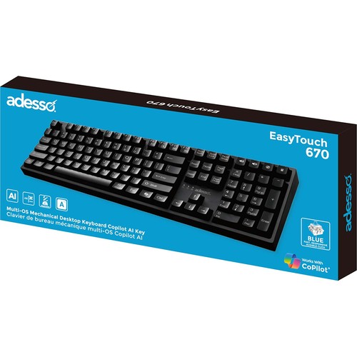 Adesso AKB-670UB EasyTouch 670 Mechanical Keyboard With CoPilot AI Hotkey - Picture 7 of 12