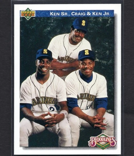 KEN GRIFFEY JR 1992 Upper Deck Bloodlines Baseball Card MARINERS #85 PSA