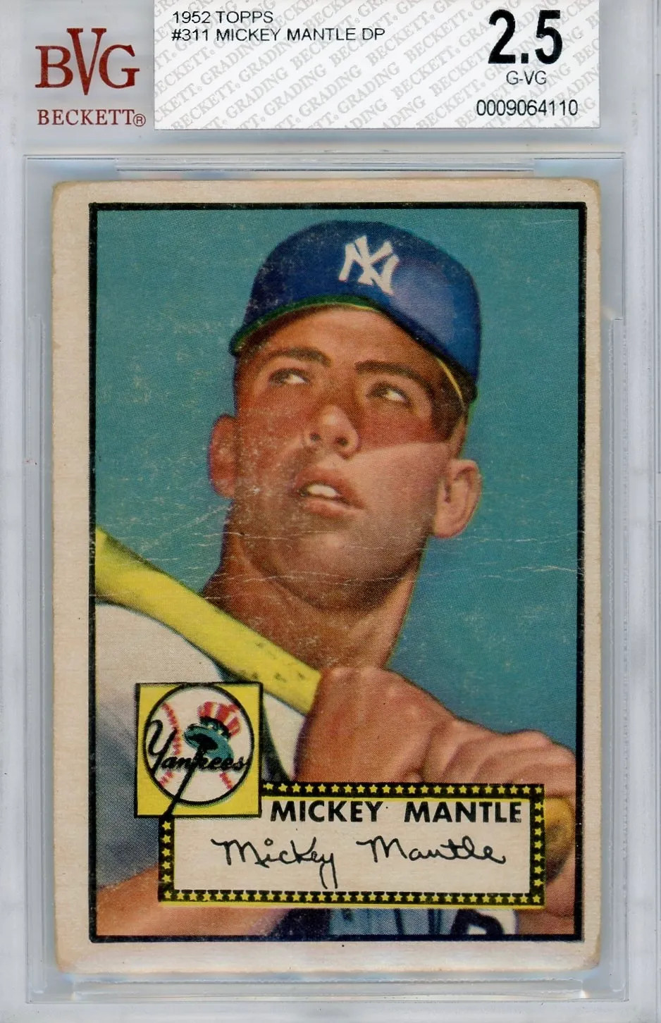 1952 Topps Mickey Mantle #311 BVG 2.5