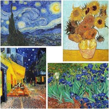 Paint by Numbers for Adults and Kids Beginner, 4 Pack Van Gogh Starry Night P...