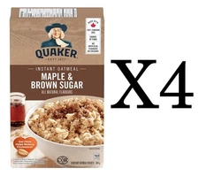 4X Quaker Maple & Brown Sugar Flavour Instant Oatmeal 344g/12.1oz From Canada