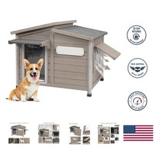 Sturdy Weatherproof Dog House with Openable Roof  Easy Cleaning   34"L x 22"W