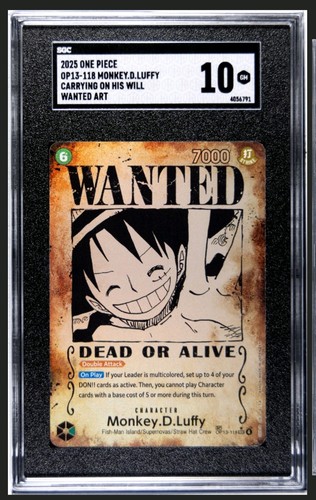Monkey.D.Luffy (Wanted Poster) graded SGC 10 for sale on eBay
