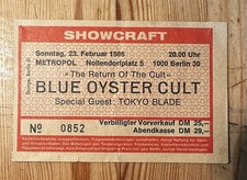# Blue Oyster Cult # Konzertkarte **Berlin Metropol ** 23.02.1986