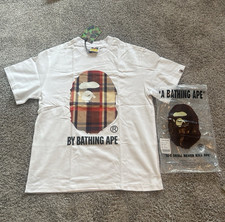 A Bathing Ape BAPE Men s White Ape Head Plaid...