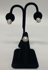 14k Yellow Gold Pearl CZ Ring & Pearl CZ Earring Set 10.8g size 6.5 — photo 8