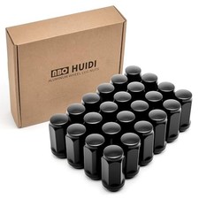 24pcs M14 x 1.5 Lug Nuts, 1.8" 45mm Closed-End One-Piece Conical Seat, Black