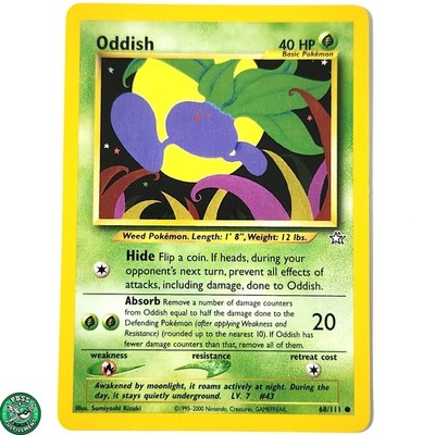 Pokemon TCG Oddish 68/111 Neo Genesis LP Light Play