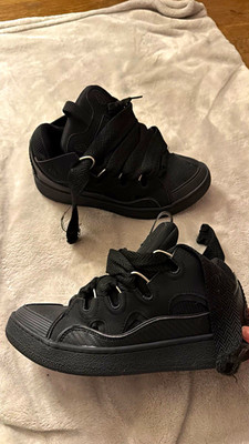 Lanvin Curb Black Suede Low Top Lace-Up Men s Athletic Sneakers