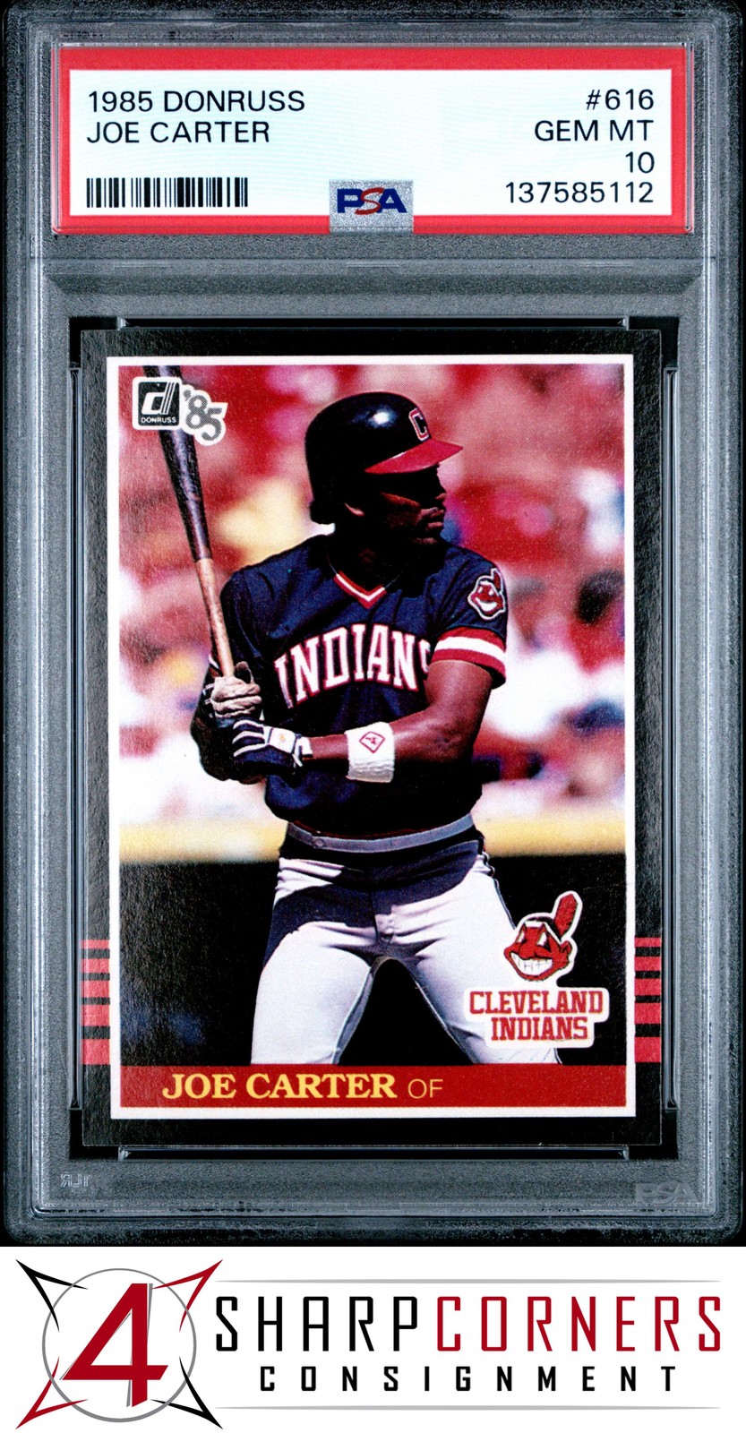 1985 DONRUSS #616 JOE CARTER INDIANS PSA 10