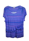 Ladies Per Una marks & spencer 22 relaxed short sleeve top purple blue stripe