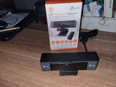 j5 create JVCU435-N USB 4K Ultra HD Webcam mit 5x Digital Zoom Remote Control