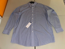 NWT's Roundtree Yorke Gold Label Full Fit Poplin Blue 17 35 Dress Shirt