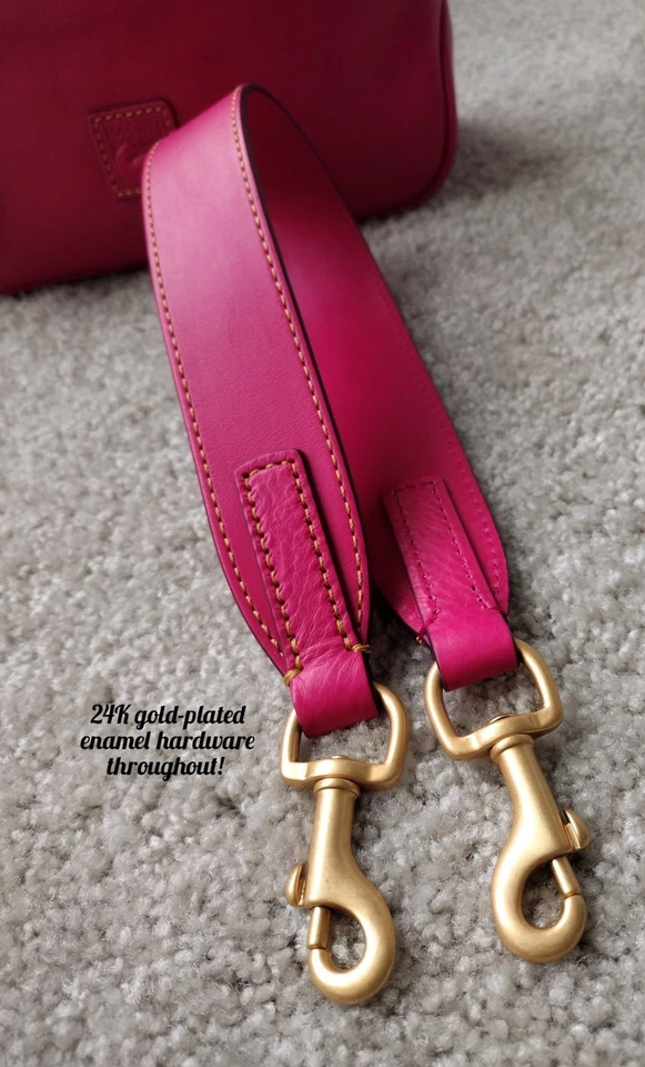 ❤️ NWOT DOONEY & BOURKE FUCHSIA PINK FLORENTINE LEATHER HOBO BAG + WALLET SET ❤️ - Image 3 of 4