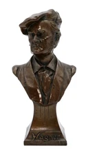 Antique 19th Century Solid Bronze Bust Richard Wagner Statue Sculpture