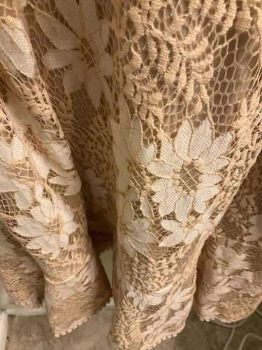 Neu Halfisland kleines Kleid Wickel bestickt Spitze Blumen beige launisch Twee Boho - Bild 14 von 15