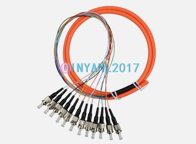 1.5 Meter 12 Fibers ST UPC OM1 62.5/125 Multi Mode Bundles Optical Fiber Pigtail