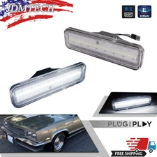 Clear White LED Front Side Marker Indicator Lamp For 82-87 El Camino & Caballero