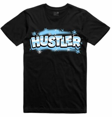 Neu Retro Kings AJ1 University Blau Hustler Schwarz T-Shirt SMALL-3XLARGE