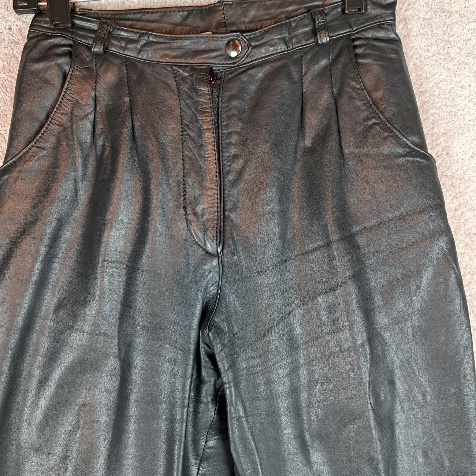 Women Vintage Wenjilli Genuine Leather Pants SIze 6 Biker Sturgis 