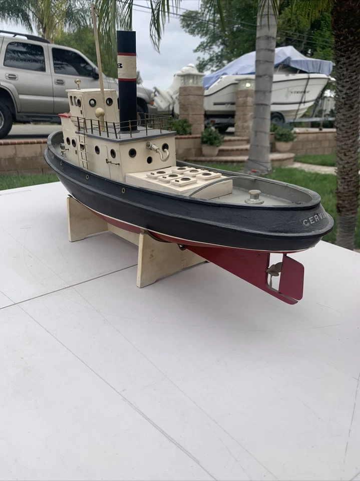 Vintage Balsa Kit Cervia Harbor Tugboat Model, Saito, Japanese, W/work Steam eng - Image 4 of 4