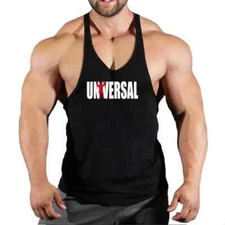 Men Tank Top Bodybuilding Gym Workout Fitness Cotton Sleeveless Stringer Vest