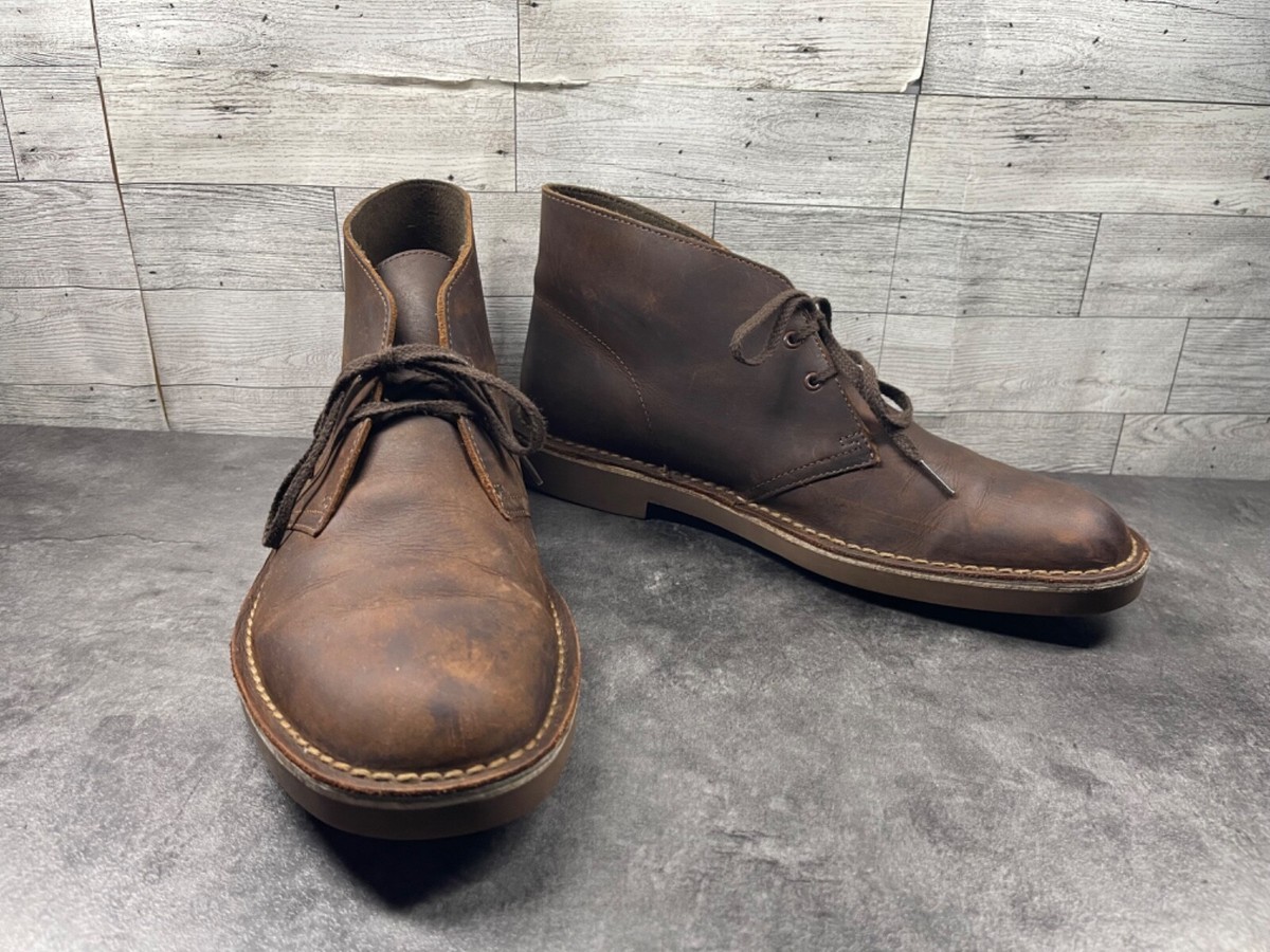 Clarks Chukka Boots Men 11.5M Bushacre Shoes Brown Leather 