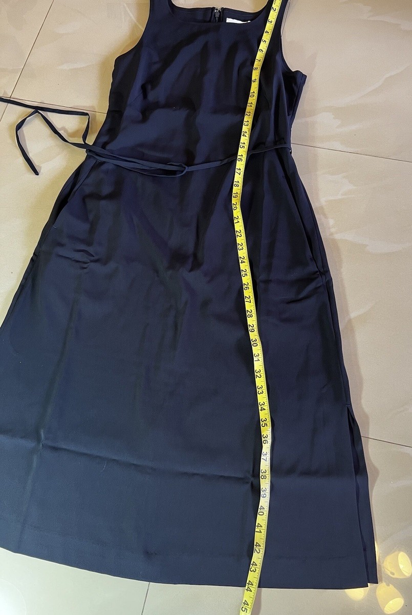 ministry of supply swift satin dress Ministry Of Supply Black Swift Sheath Dress Size S Light Airy Remova Waist  Tie