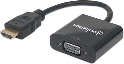 Manhattan HDMI (Male) to VGA (Female) Converter, Black 151467