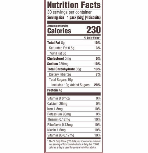 BelVita Brown Sugar Cinnamon Biscuits (1.76 oz. per pk., 30 pks.) - Picture 3 of 3