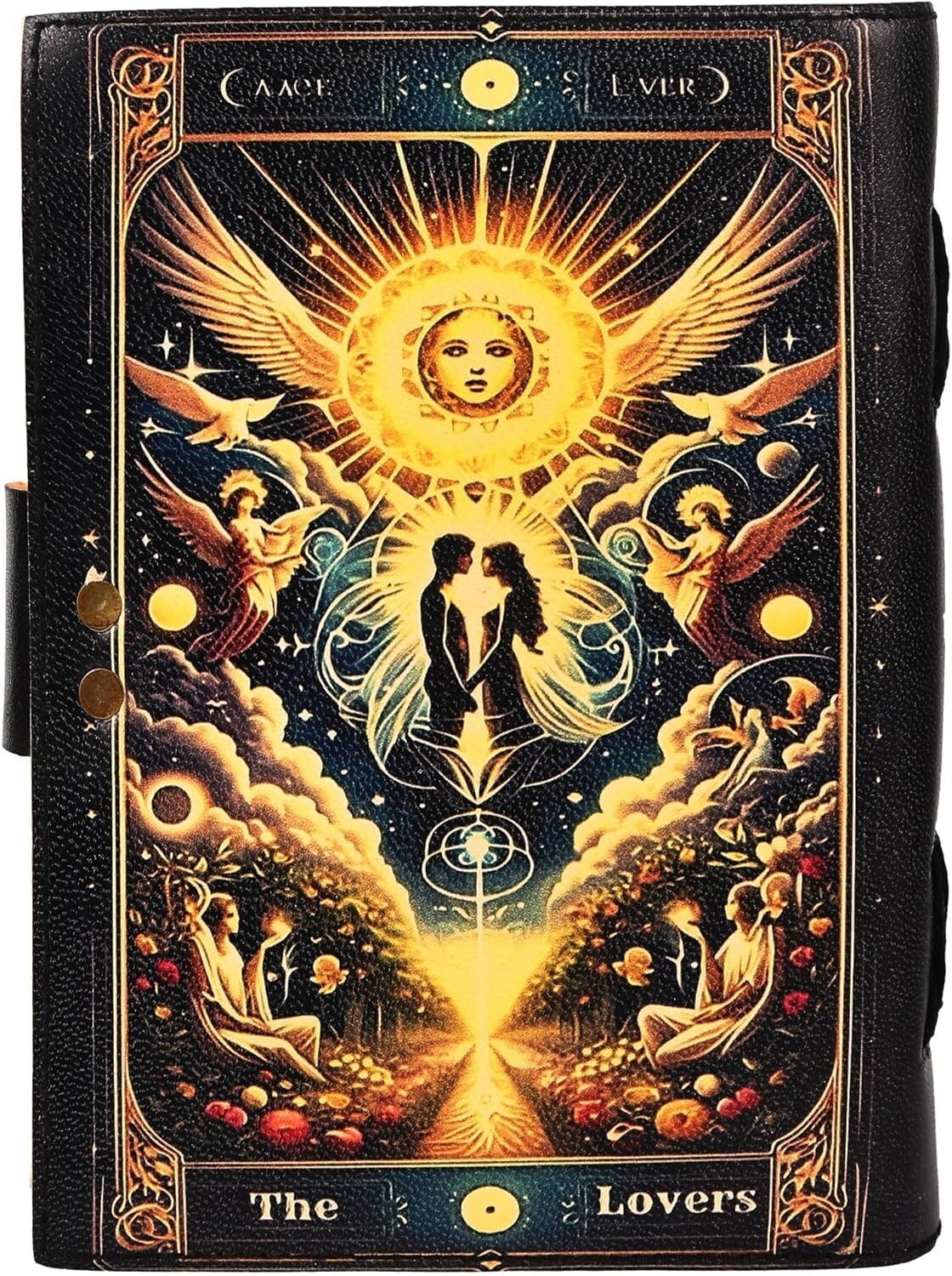 Leather Bound Book of Spells Grimoire with Deckle Edge Paper for Witchcraft Journaling