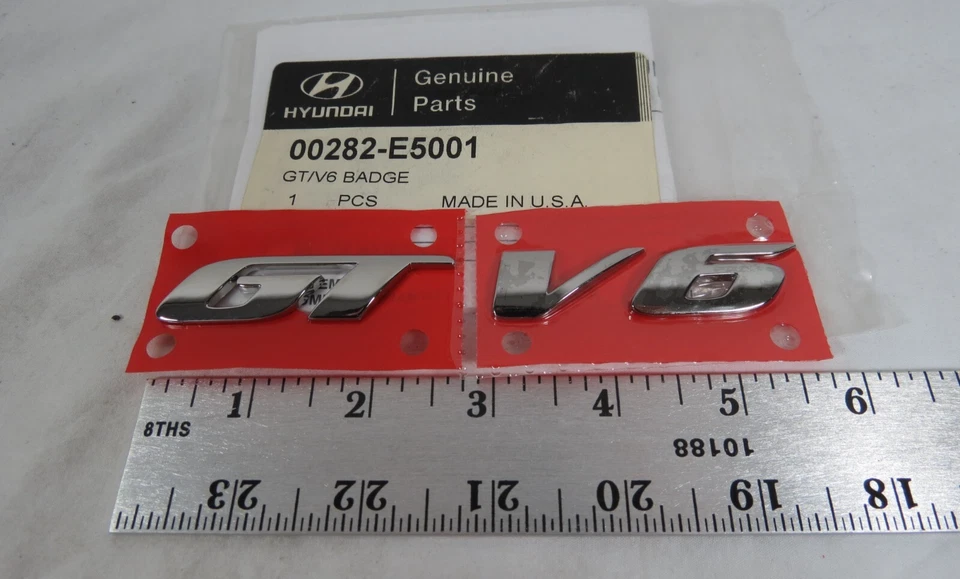 2003-2008 Hyundai Tiburon GT V6 Emblem For Rear Trunk Badge Symbol Genuine OEM - Image 2 of 3