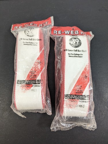 Vintage Wellington Lawn Chair Webbing in Package White Red Border Re-Web Kit 78'