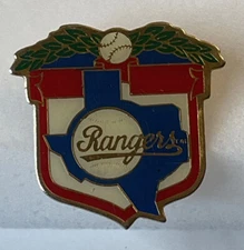 Vintage 1992 Texas Rangers Enamel Pin - MLB Baseball Imprinted Products Crest 