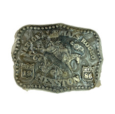 NFR Hesston 1986 Youth Bronc Riding Cowboy Metal Belt Buckle New Sealed