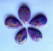  WHOLESALE PURPLE COPPER TURQUOISE CABOCHON PEAR SHAPE LOOSE GEMSTONE