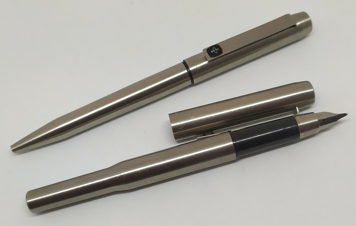 Vintage Parker 25 BLACK Set-Steel Fountain Pen & Ballpoint Pen | eBay