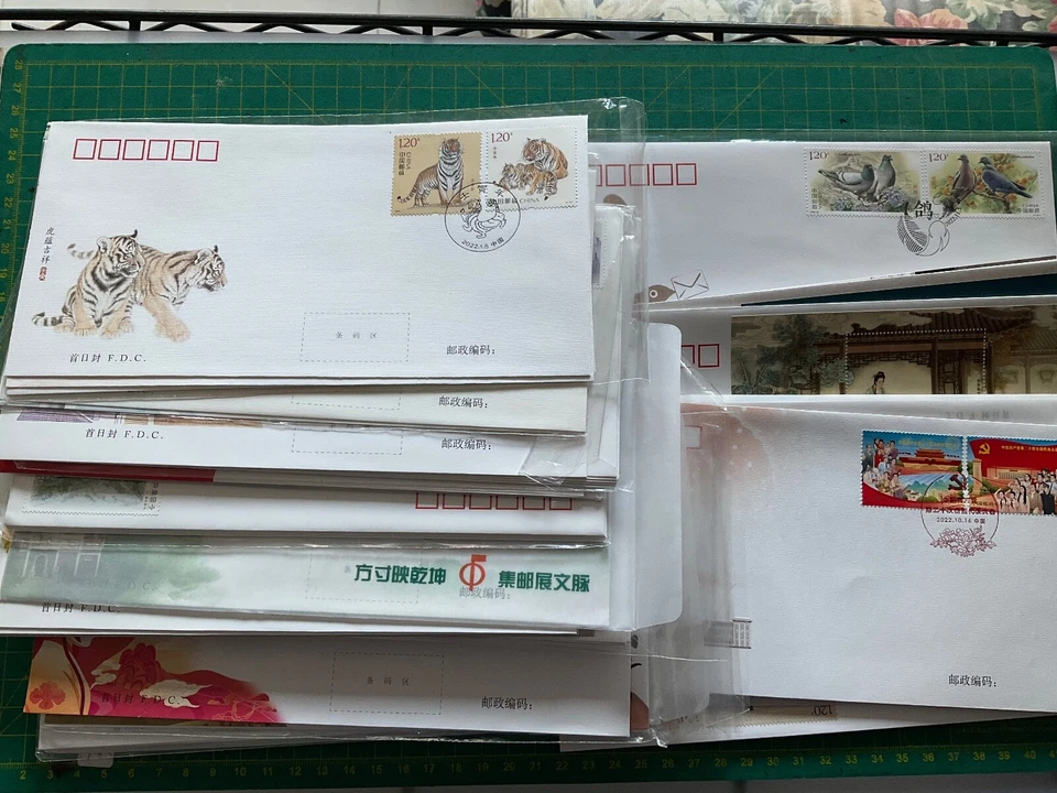 中国 2022 - 1 ~ 2022 - 27 FDC Whole Year of TIGER 全印章 陈年 大邮票 空间 — 第 2/2 张图片