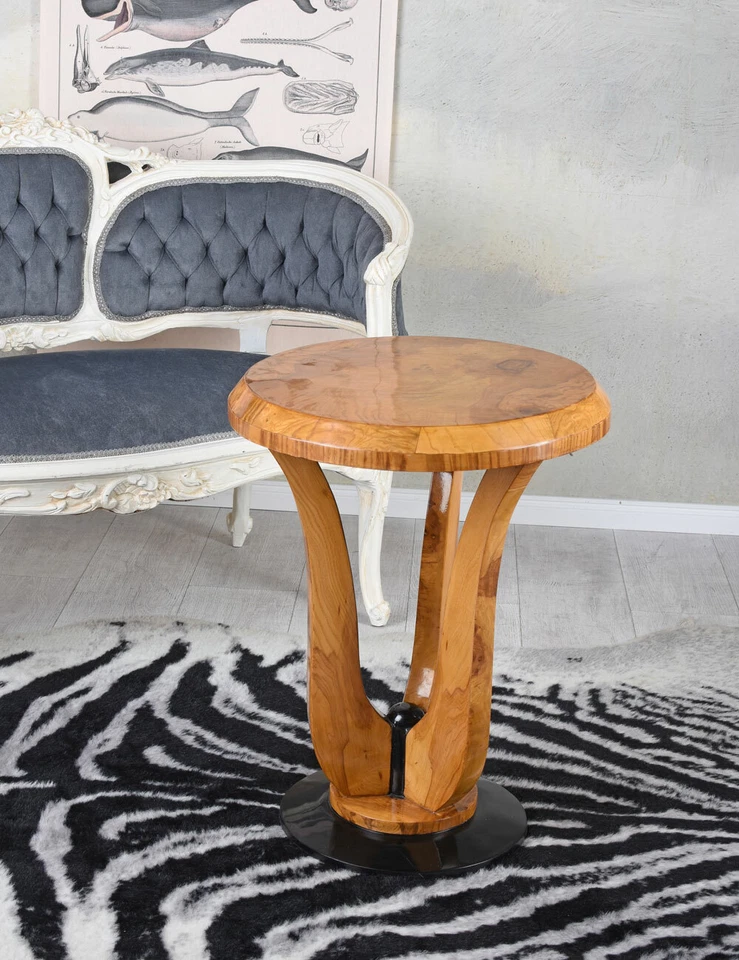 Mesa de té antigua mesa auxiliar barroca mesa de centro de madera de raíz mesa barroca Foto 2 de 4