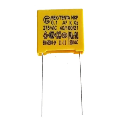 TENTA 0.1uF 275Vac X2 Safety Capacitor 100n 104K 40/100/21 Pitch 10mm-Mains filtering
