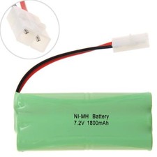 Batteria Ni-MH da 7,2 V 2400 mAh con Spina Tamiya KET 2P e Cavo di Ricarica, Batteria a 6 Celle per Veicoli RC, auto, Camion, Escavatori, Cingolati, Carri Armati, Giocattoli, Modellismo