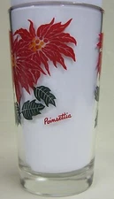 Poinsettia  Peanut Butter Glass Glasses Drinking Kitchen Mauzy 84-1