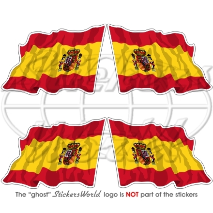 Autocollants Drapeau Espagne 50mm - Lot De 4 Stickers Espagnols, Parfaits Pour Décorer