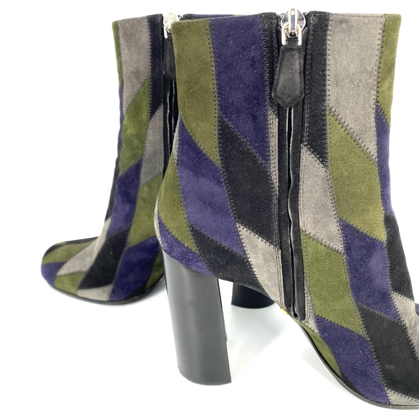 Prada Multicolour Suede Patchwork Ankle Booties S… - image 4