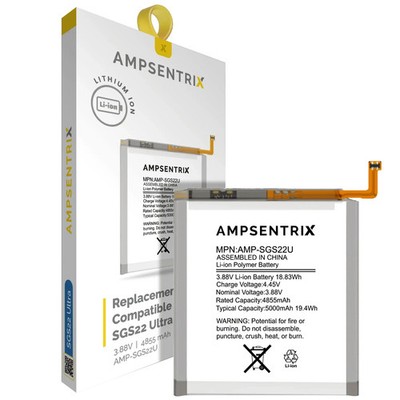 OEM Core AmpSentrix Pro Battery Replacement for Samsung Galaxy S22 Ultra