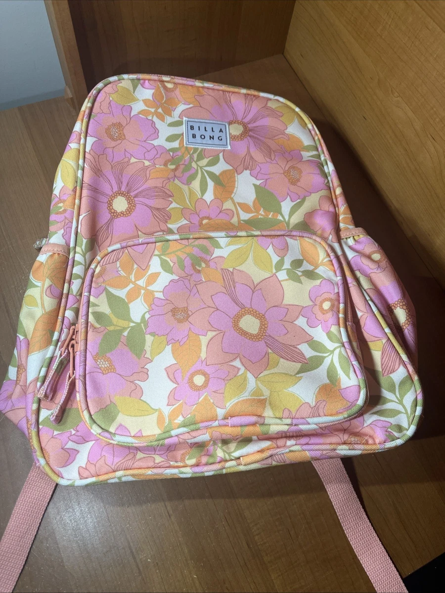 Billabong Stash It Floral Padded Laptop Backpack Pink Orange Size Large NEW 8A16AF6E-EABB-4806-  main image 2