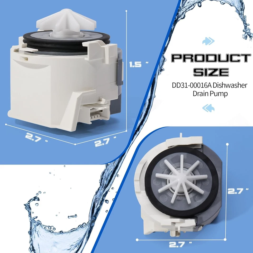 Двигатель дренажного насоса посудомоечной машины DD31-00016A совместим с двигателем посудомоечной машины Samsung - Изображение 2 из 4