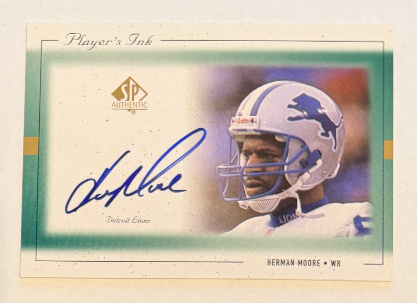 1999 SP Authentic #HM-A Herman Moore Player's Ink Auto Autograph Detroit Lions