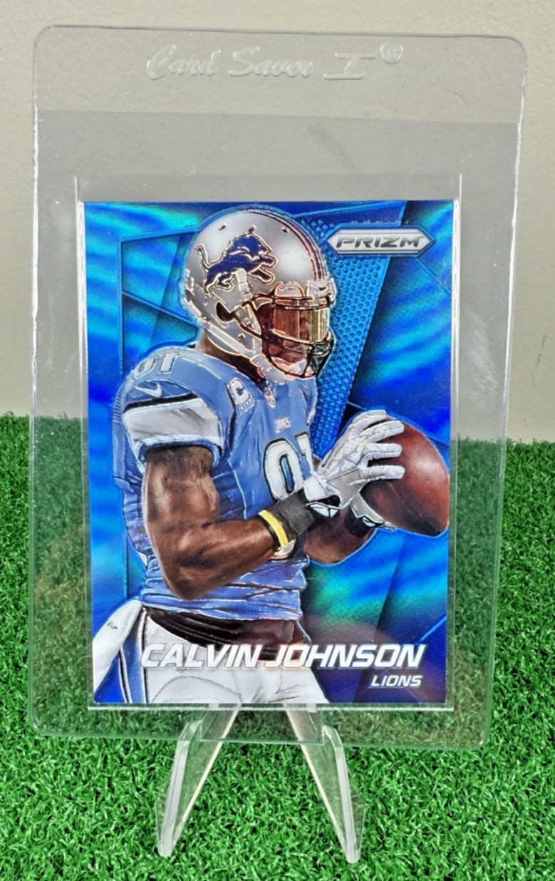 Calvin Johnson 2014 Prizm Blue Color Match Flashback SP