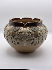 Doulton Lambeth Antique Stoneware Jardiniere Applied Relief Planter 10cm